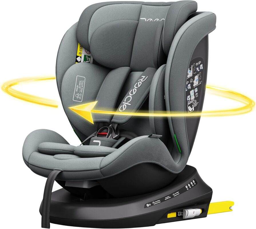 Silla de coche giratoria 360° REECLE i-Size 40–150 cm – Gris