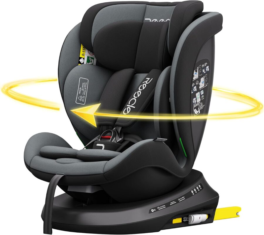 Siège auto REECLE i-Size pivotant à 360°, coloris noir