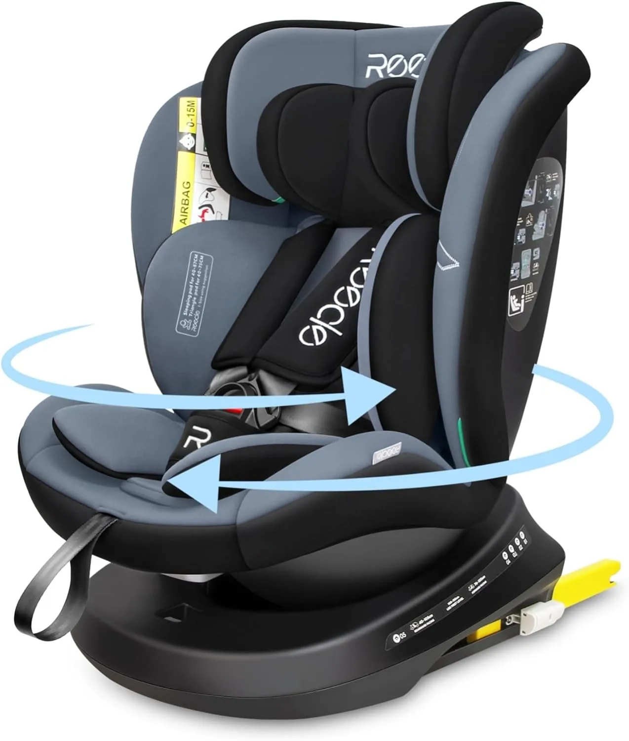 Siège auto bébé Reecle i-Size 360° pivotant noir ISOFIX 0-36kg