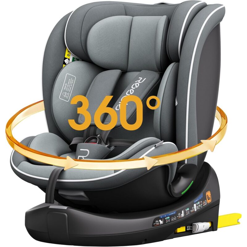 REECLE C011 360 Swivel Car Seat i-Size 40–150 cm – Grey